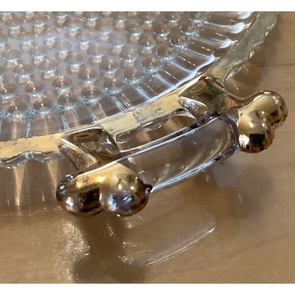 Vintage Crystal and Gold-Plated  Serving Dish - Picture 1 of 5